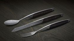 sknife swiss knife, Steak cutlery with spoon damask