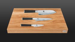 Bois de chêne/bois de noyer, Set de couteau avec planche à découper