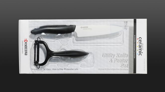 
                    Keramikmesser Geschenkset mit Keramik Gemüsemesser und Sparschäler von Kyocera
