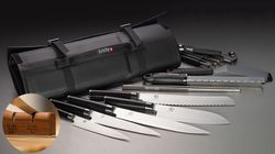 sknife swiss knife, Knife bag Shun with knife sharpener