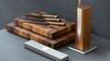 
                    Caminada cutting board walnut wood with Caminada knife series